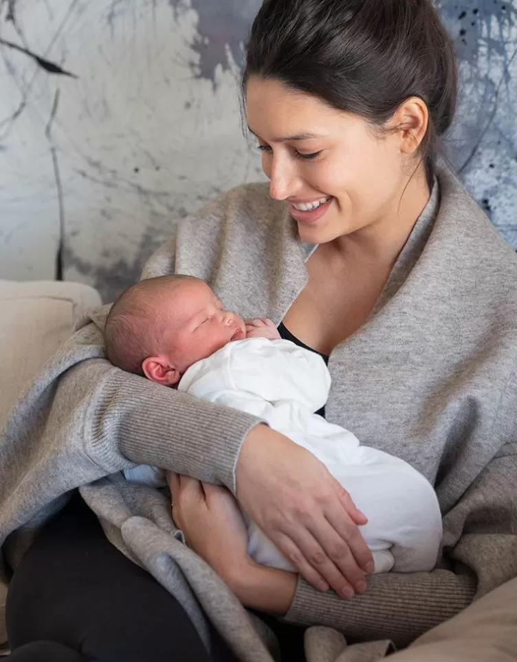 Seraphine Châle grossesse et allaitement Luxe bicolore | < Cadeau Bébé | Vêtements d'allaitement