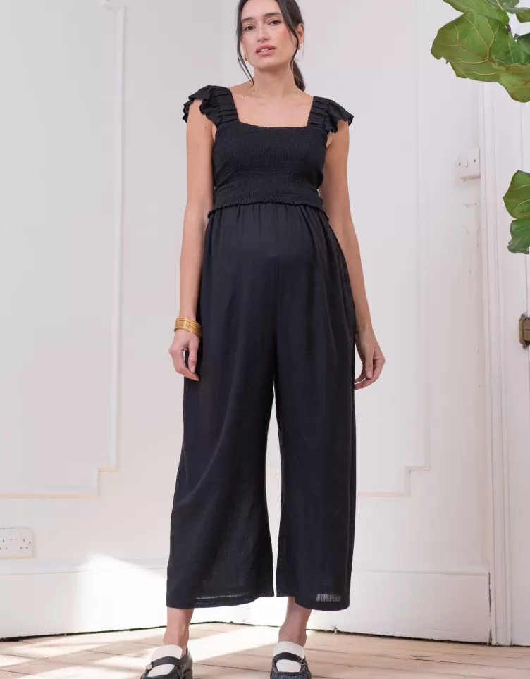 Seraphine Combinaison de grossesse et allaitement en mélange de lin | < Vêtements d'allaitement | Robes