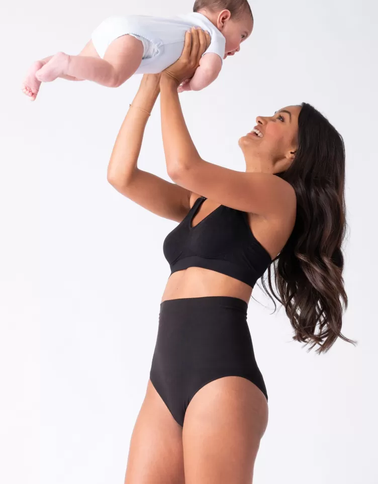 Seraphine Culotte post-grossesse taille haute – Lot de 2 Noir | < CARIPOD™ | Mise en forme et Habillement