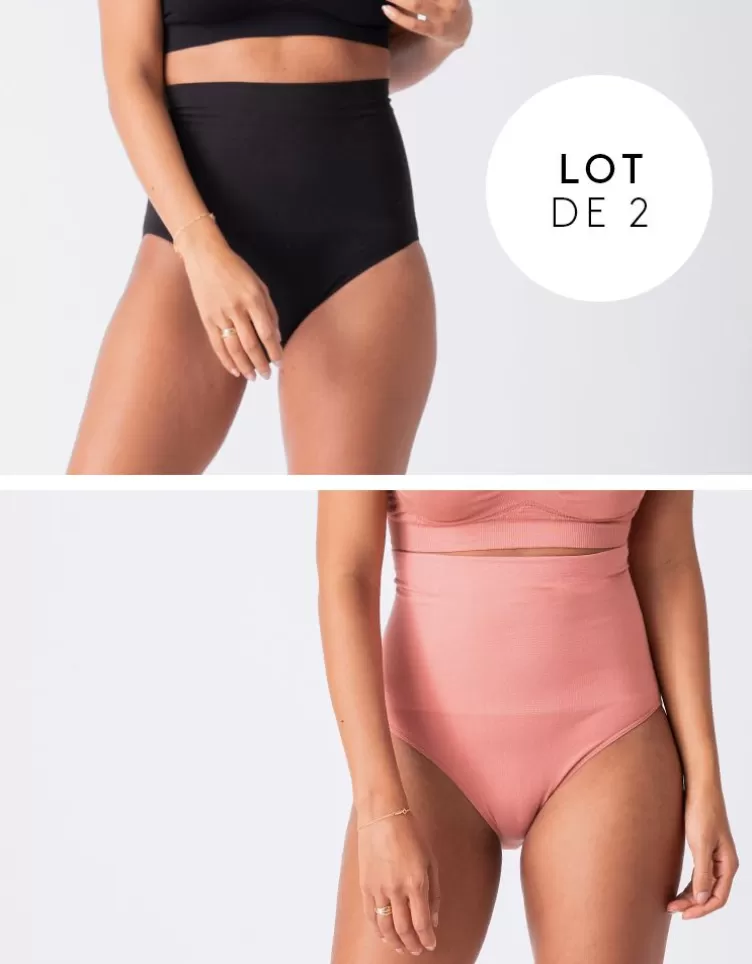 Seraphine Culotte post-grossesse taille haute – Lot de 2 Noir/Terracotta | < Mise en forme et Habillement | Vêtements d'allaitement