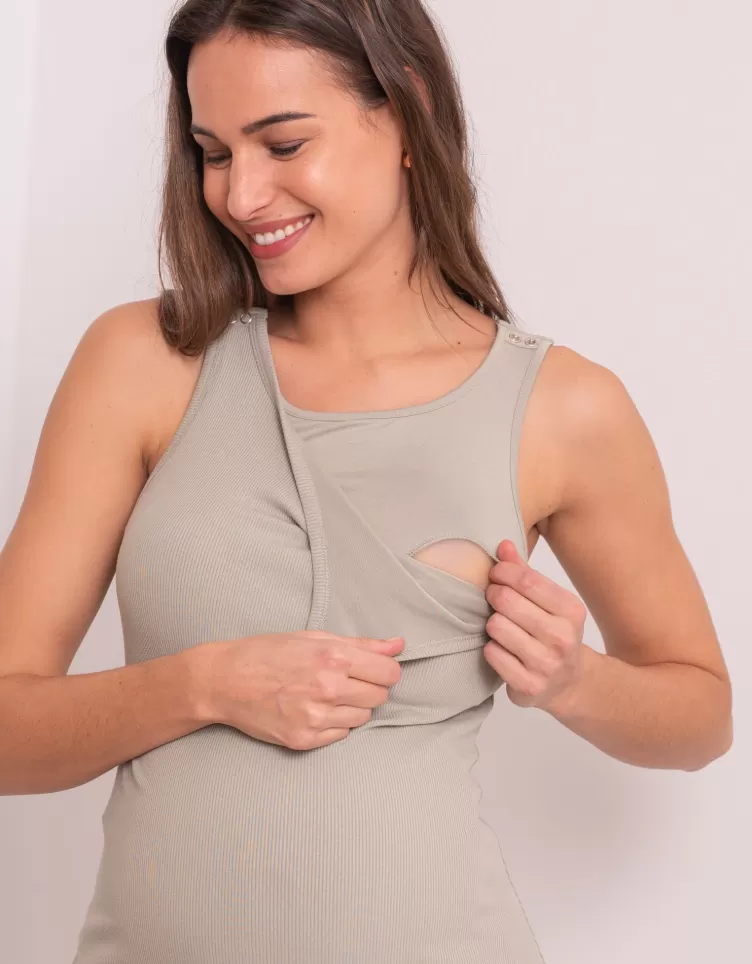 Seraphine Débardeur de grossesse et allaitement avec soutien-gorge intégré en jersey | < Vêtements d'allaitement | Hoodies et Tops