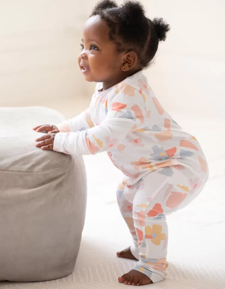 Seraphine Dors-bien en coton bio à fermeture facile et bavoir | < Cadeau Bébé | Vêtements Bébé