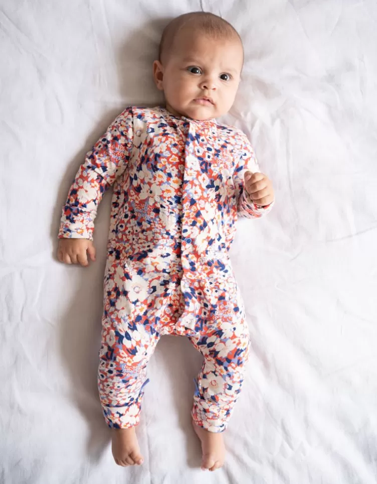 Seraphine Dors-bien en coton bio à fermeture facile et bavoir | < Cadeau Bébé | Vêtements Bébé