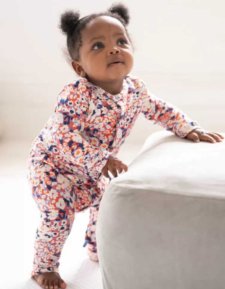 Seraphine Dors-bien en coton bio à fermeture facile et bavoir | < Cadeau Bébé | Vêtements Bébé