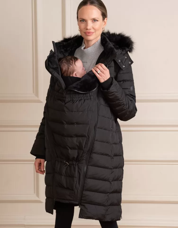 Seraphine Doudoune d'hiver grossesse 3 en 1 en duvet – Noir | < Manteaux et Portage | Vêtements de Portage