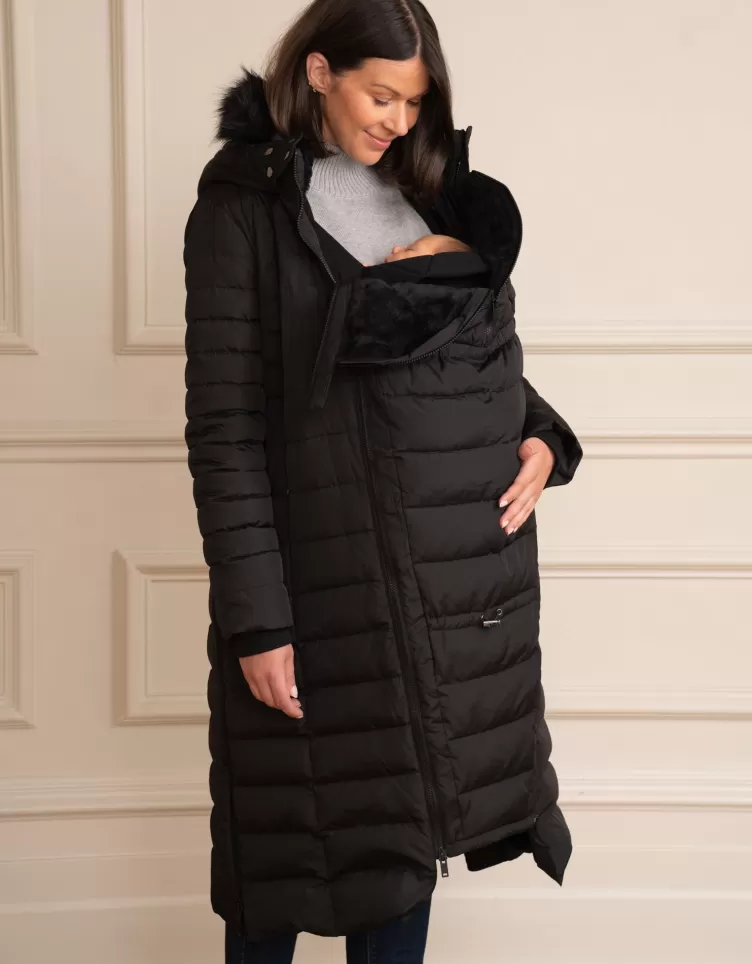 Seraphine Doudoune d'hiver grossesse longue 3 en 1 en duvet – Noir | < Manteaux et Portage | Vêtements de Portage