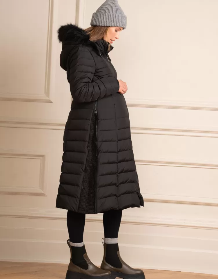 Seraphine Doudoune d'hiver grossesse longue 3 en 1 en duvet – Noir | < Manteaux et Portage | Vêtements de Portage