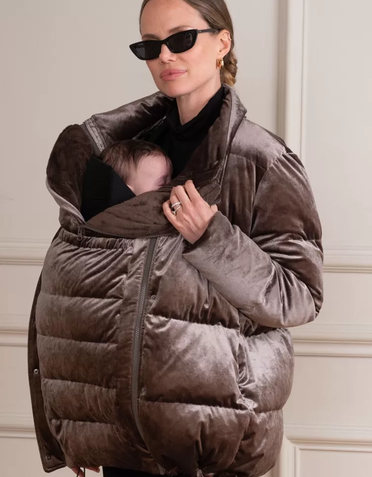 Seraphine Doudoune de grossesse et de portage en velours | < Manteaux et vestes