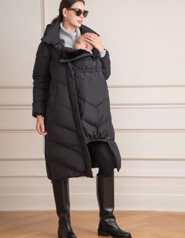 Seraphine Doudoune longue de grossesse et de portage | < Manteaux et Portage | Vêtements de Portage