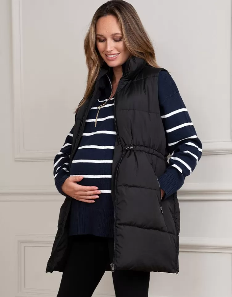 Seraphine Gilet de grossesse et de portage noir 3 en 1 | < Manteaux et vestes