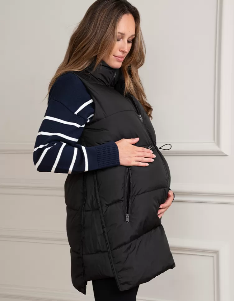 Seraphine Gilet de grossesse et de portage noir 3 en 1 | < Manteaux et vestes