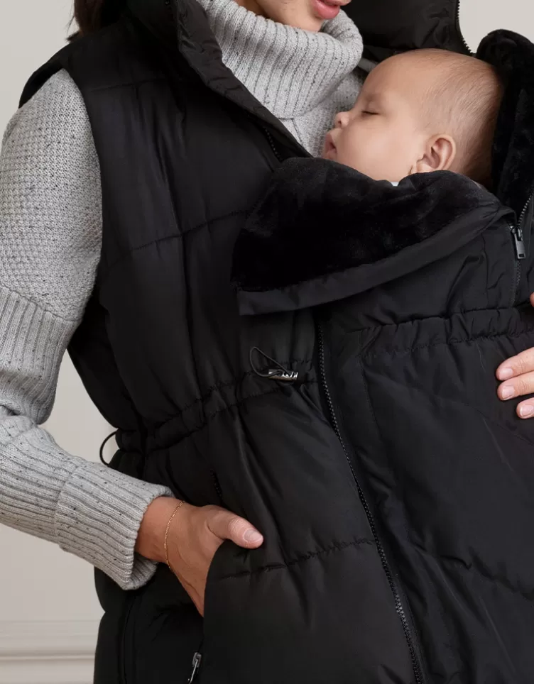 Seraphine Gilet de grossesse et de portage noir 3 en 1 | < Manteaux et vestes