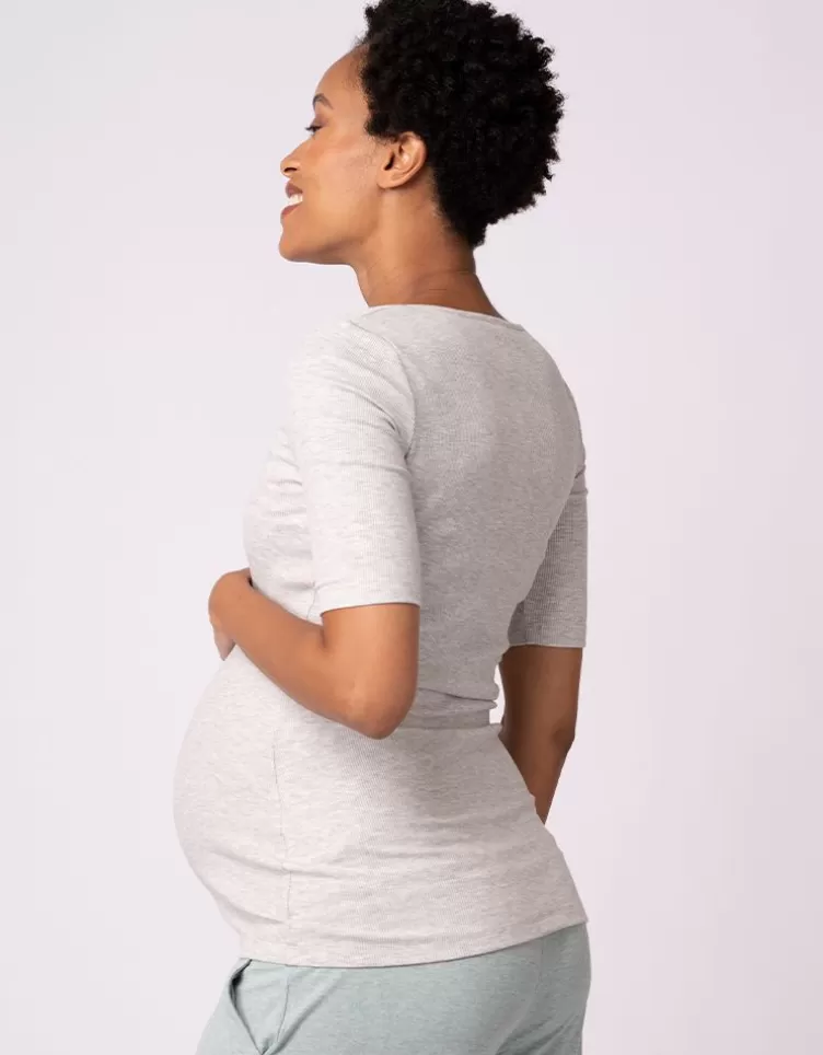Seraphine Hauts de maternité et d'allaitement à manches longues - Lot de deux, blanc et gris< Vêtements d'allaitement | Hoodies et Tops