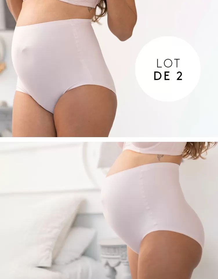 Seraphine Lot de 2 culottes hautes grossesse sans-démarcation – Nude | < Vêtements d'allaitement | Lingerie et gaines