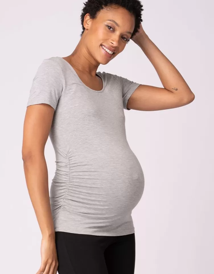 Seraphine Lot de 2 t-shirts basiques grossesse et allaitement – Gris/Bleu marine | < Loungewear | Vêtements de Nuit
