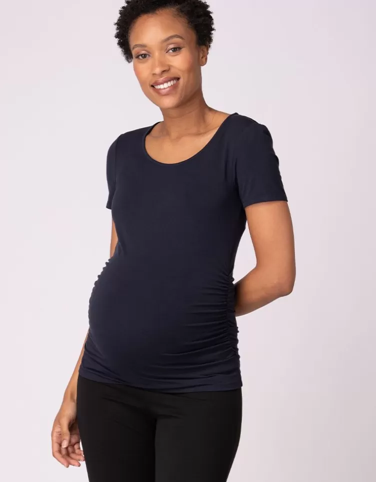 Seraphine Lot de 2 t-shirts basiques grossesse et allaitement – Gris/Bleu marine | < Loungewear | Vêtements de Nuit