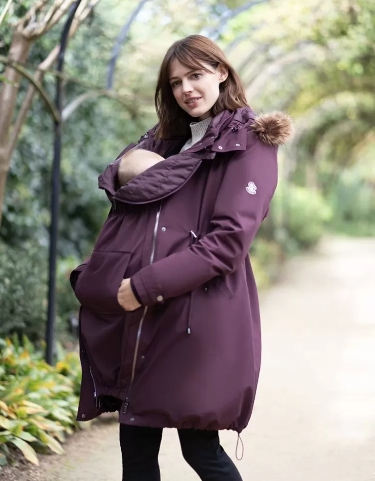 Seraphine Manteau haut de gamme 6 en 1 avec doublure en duvet amovible – Bordeaux | < Manteaux et Portage | Vêtements de Portage