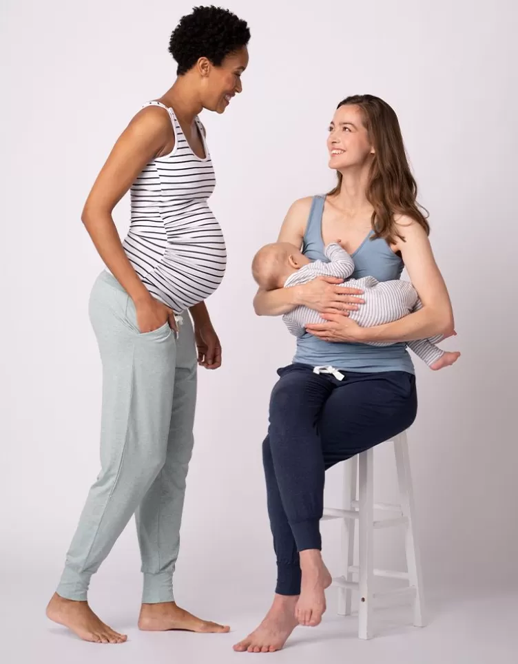 Seraphine Pantalon de repos de maternité - Marine et sauge - Lot de deux | < Vêtements d'allaitement | Loungewear