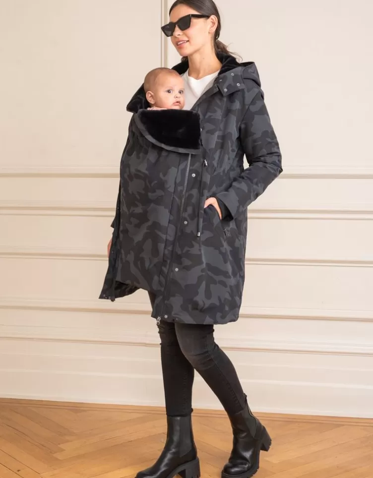 Seraphine Parka de grossesse et de portage camouflage 3 en 1 | < Manteaux et vestes