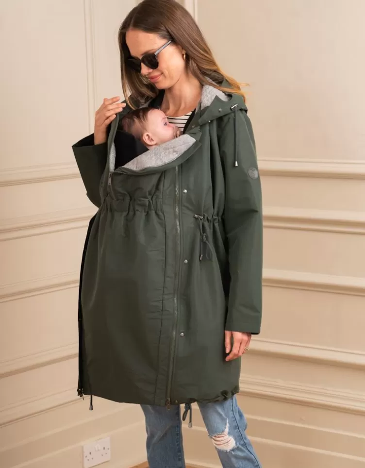 Seraphine Parka de grossesse et de portage kaki 4 en 1 | < Manteaux et vestes