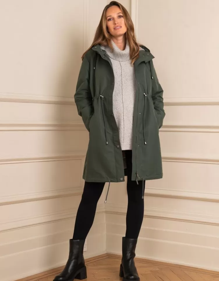 Seraphine Parka de grossesse et de portage kaki 4 en 1 | < Manteaux et vestes