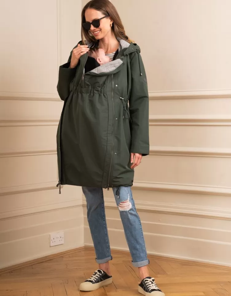 Seraphine Parka de grossesse et de portage kaki 4 en 1 | < Manteaux et vestes