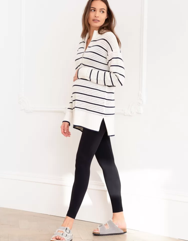 Seraphine Pull de grossesse et allaitement en coton à points texturé | < Vêtements d'allaitement | Hoodies et Tops