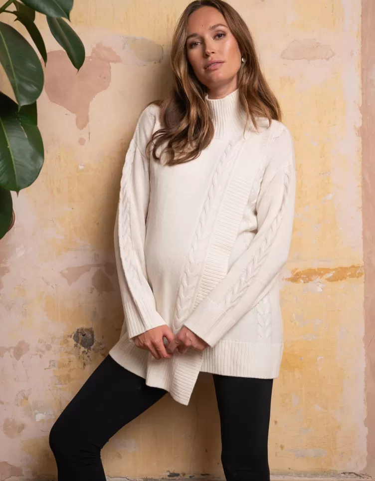 Seraphine Pull de grossesse et allaitement en coton mérinos drapé | < Vêtements d'allaitement | Hoodies et Tops