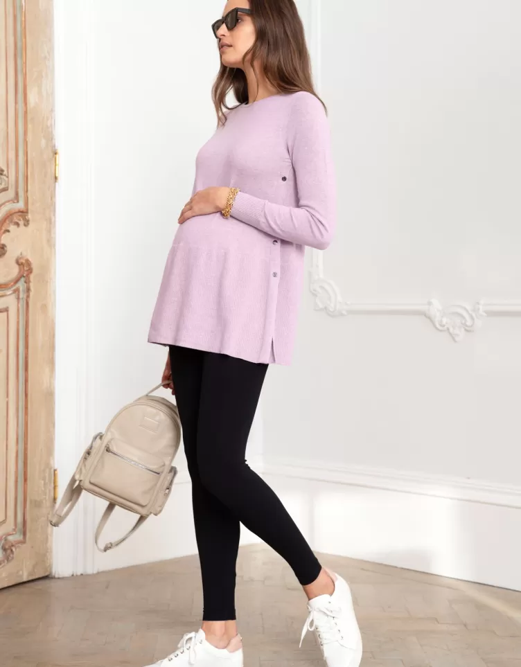 Seraphine Pull péplum de grossesse et allaitement en mélange coton-laine | < Vêtements d'allaitement | Hauts