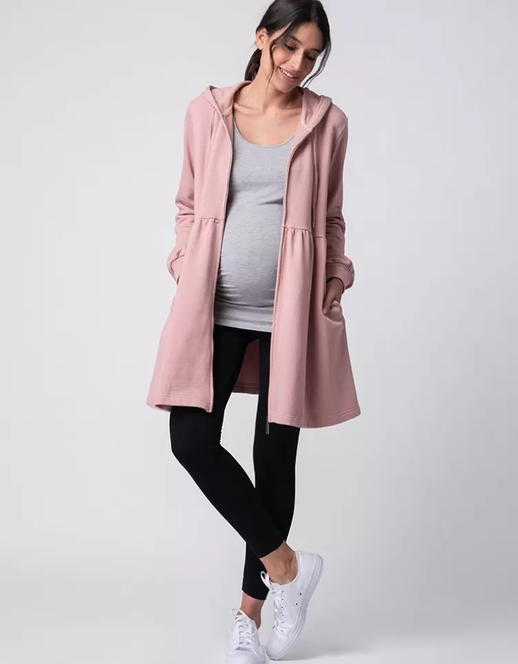 Seraphine Robe à capuche 3 en 1 de maternité à portage rose sombre | < CARIPOD™ | Manteaux et Portage