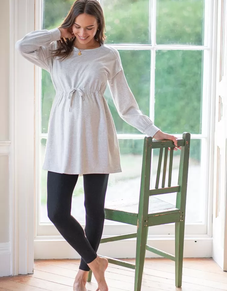 Seraphine Robe de grossesse à allaitement en molleton gris avec cordon de serrage< Vêtements d'allaitement | Hoodies et Tops