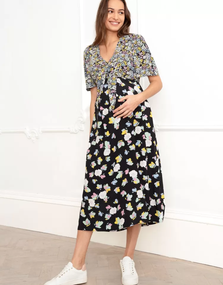 Seraphine Robe de grossesse et allaitement nouée sur le devant | < Vêtements d'allaitement | Robes