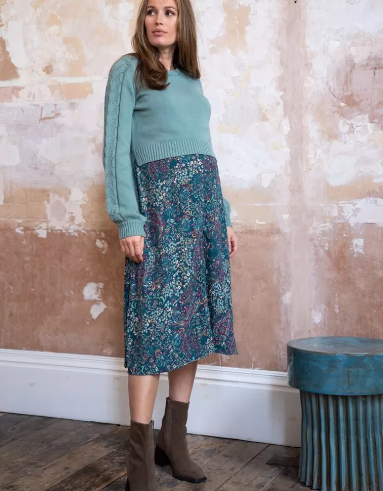 Seraphine Robe grossesse et allaitement 2 en 1 imprimé boho – Vert de bleu | < Vêtements d'allaitement | Robes