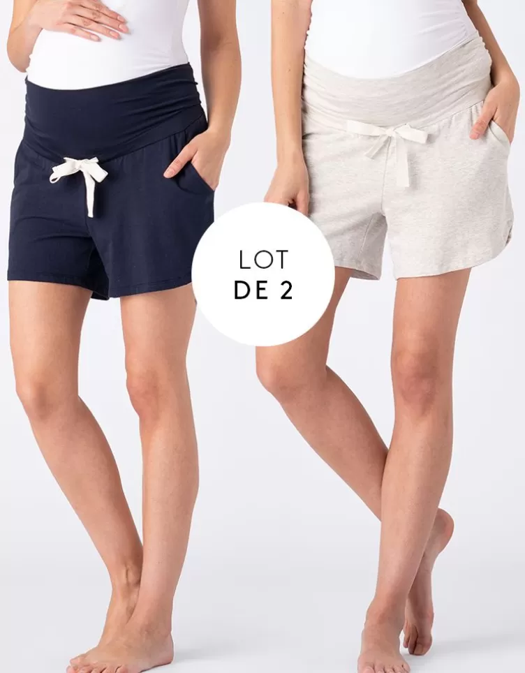 Seraphine Short Grossesse Essentiel en Jersey à Taille Haute (Lot de deux)< Vêtements d'allaitement | Loungewear