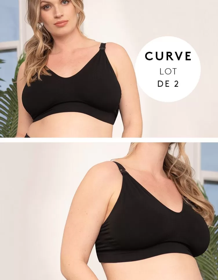 Seraphine Soutien-gorge d’allaitement Curve en viscose de bambou, noir – lot de 2 | < Vêtements d'allaitement | Soutien-gorge d'allaitement et Lingerie