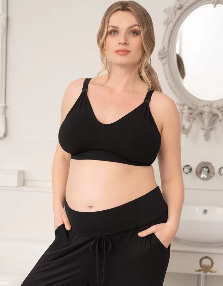 Seraphine Soutien-gorge d’allaitement Curve en viscose de bambou, noir – lot de 2 | < Vêtements d'allaitement | Soutien-gorge d'allaitement et Lingerie