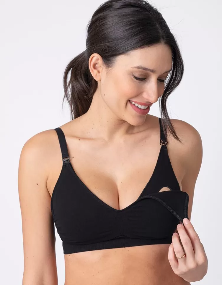 Seraphine Soutien-gorge d’allaitement Curve en viscose de bambou, noir – lot de 2 | < Vêtements d'allaitement | Soutien-gorge d'allaitement et Lingerie