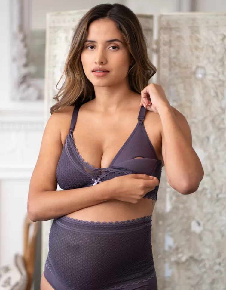 Seraphine Soutien-gorge de maternité et d'allaitement en dentelle violette | < Vêtements d'allaitement | Soutien-gorge d'allaitement et Lingerie