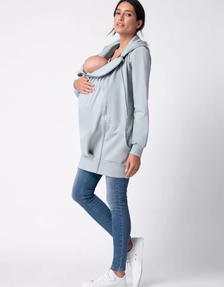 Seraphine Sweat à capuche 3 en 1 de maternité à portage vert sauge | < Manteaux et Portage | Vêtements de Portage