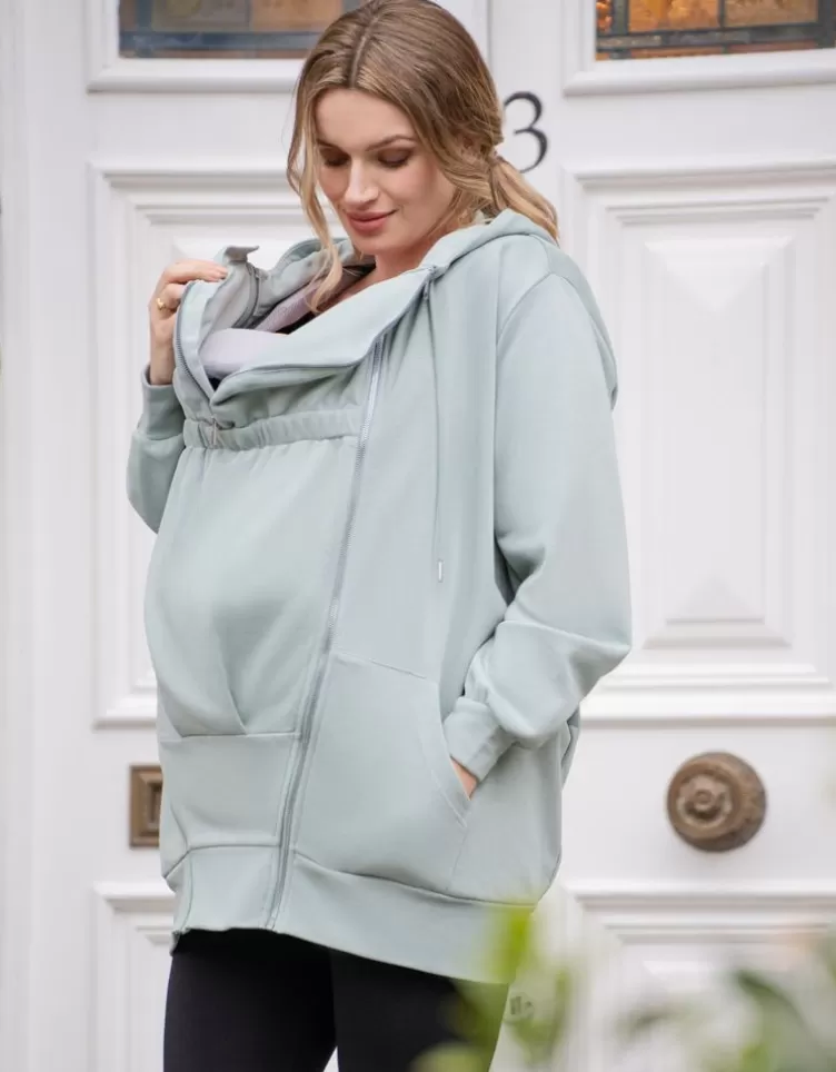 Seraphine Sweat à capuche grossesse et portage Curve 3 en 1 | < Manteaux et vestes