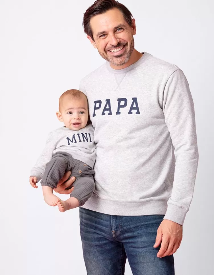 Seraphine Sweats Papa et Mini en mélange de coton – Gris clair | <Homme CARIPOD™ | Hommes